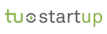 tu startup logo gray green lettering
