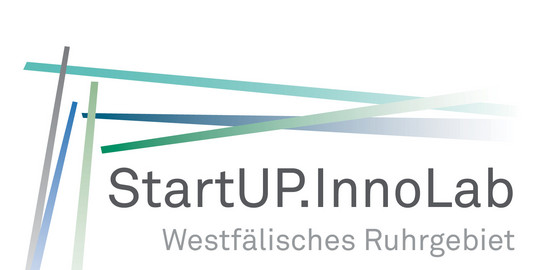 StartUP.InnoLab logo blue strokes and gray lettering