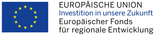 Logo der Europäischen Union mit dem Schriftzug Europäische Union- Investition in unsere Zukunft Europäischer Fonds für regionale Entwicklung
