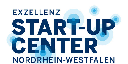 Excellence Start-Up Center Logo Blue Lettering And Blue Circles