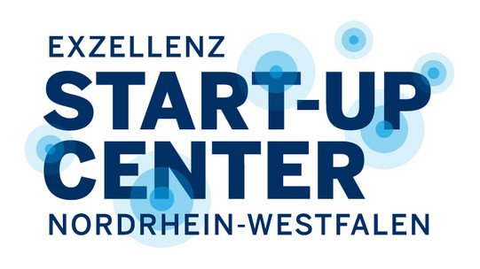 Excellence Start-Up Center Logo Blue Lettering And Blue Circles